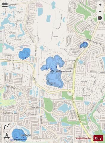 LITTLE LAKE HOWELL depth contour Map - i-Boating App - Streets
