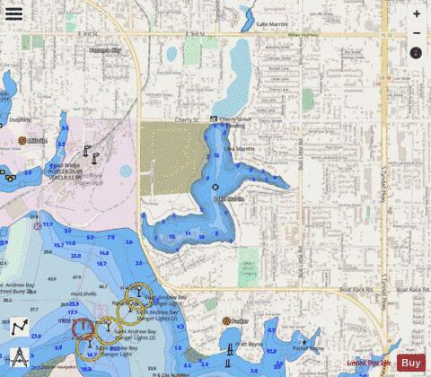 LAKE MARTIN depth contour Map - i-Boating App - Streets