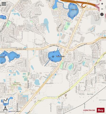 LAKE MINNIE depth contour Map - i-Boating App - Streets