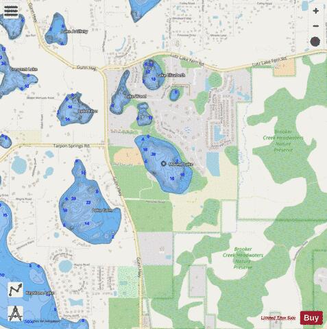 MOUND LAKE depth contour Map - i-Boating App - Streets