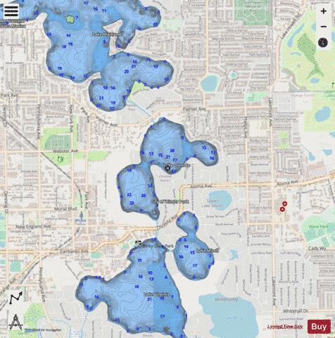 LAKE OSCEOLA depth contour Map - i-Boating App - Streets