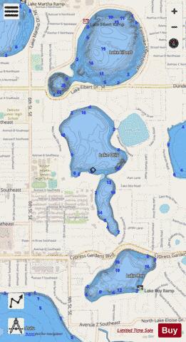 LAKE OTIS depth contour Map - i-Boating App - Streets