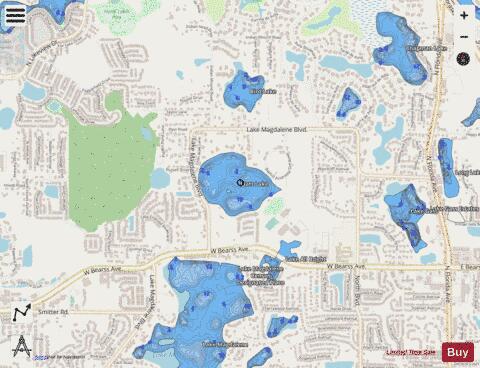 PLATT LAKE depth contour Map - i-Boating App - Streets