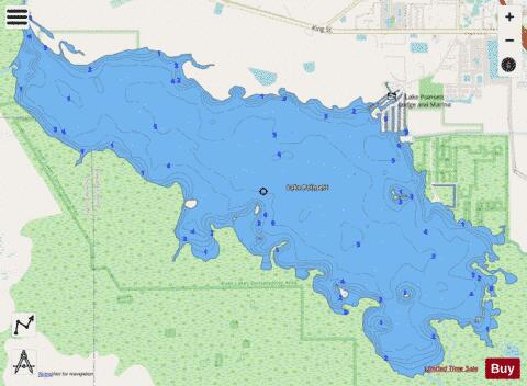LAKE POINSETT depth contour Map - i-Boating App - Streets