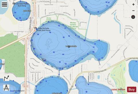 LAKE ROCHELLE depth contour Map - i-Boating App - Streets