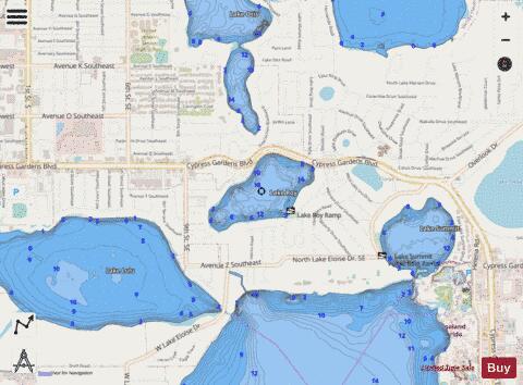 LAKE ROY depth contour Map - i-Boating App - Streets