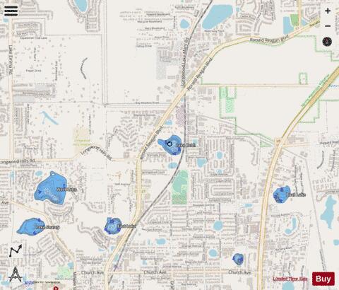 LAKE RUTH depth contour Map - i-Boating App - Streets