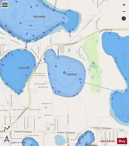 LAKE SMART depth contour Map - i-Boating App - Streets