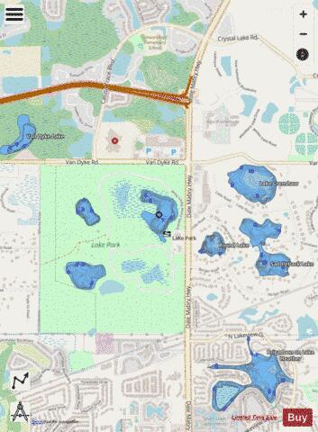 STARVATION LAKE depth contour Map - i-Boating App - Streets