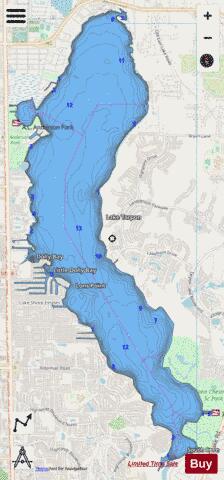 LAKE TARPON depth contour Map - i-Boating App - Streets