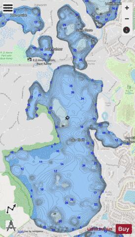 LAKE TIBET depth contour Map - i-Boating App - Streets