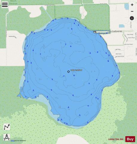 LAKE TRAFFORD depth contour Map - i-Boating App - Streets