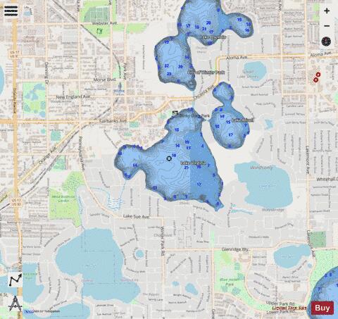 LAKE VIRGINIA depth contour Map - i-Boating App - Streets