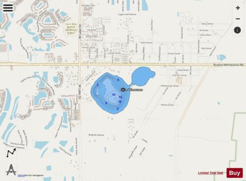 LAKE WIMAUMA depth contour Map - i-Boating App - Streets