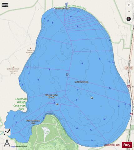 LOCHLOOSA LAKE depth contour Map - i-Boating App - Streets