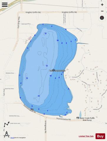 LAKE THONOTOSASSA depth contour Map - i-Boating App - Streets