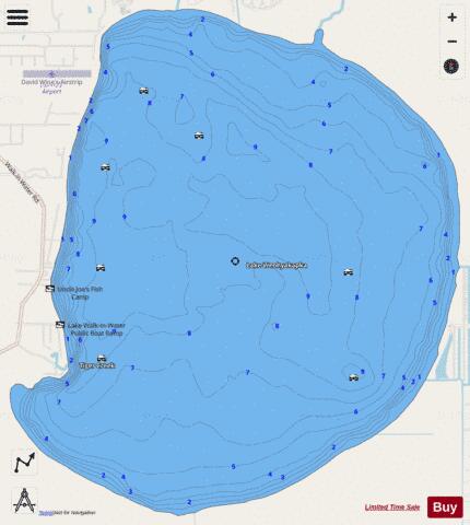 LAKE WEOHYAKAPKA depth contour Map - i-Boating App - Streets