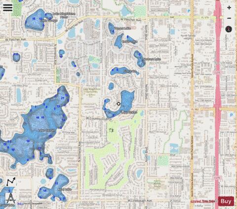 LAKE ECKLES depth contour Map - i-Boating App - Streets