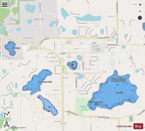 LAKE CATHERINE depth contour Map - i-Boating App - Streets