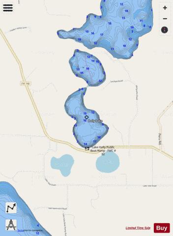 HOLLY LAKE depth contour Map - i-Boating App - Streets