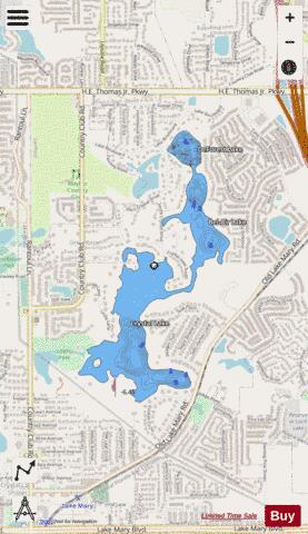 Bel Air, Crystal & DeForest Lake depth contour Map - i-Boating App - Streets
