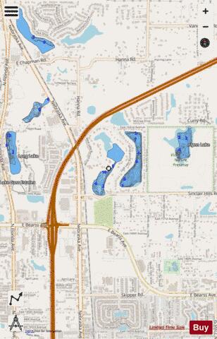 Burrell Lake depth contour Map - i-Boating App - Streets