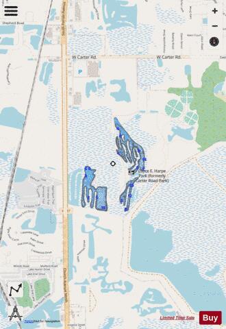 Carter Road Park Lake depth contour Map - i-Boating App - Streets