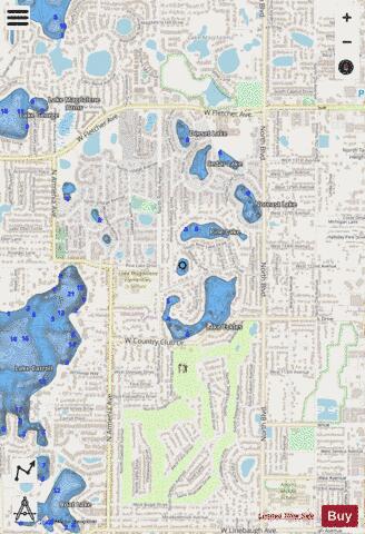 Mid Lake Dr Lake depth contour Map - i-Boating App - Streets
