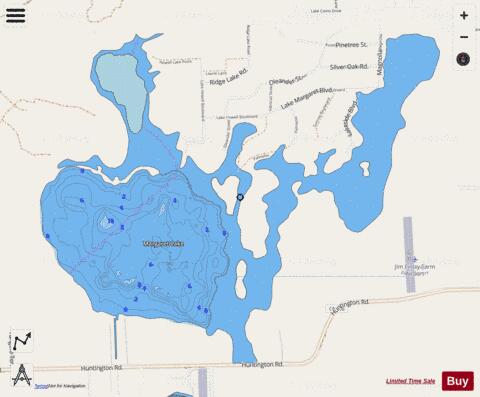 Lake Margaret depth contour Map - i-Boating App - Streets