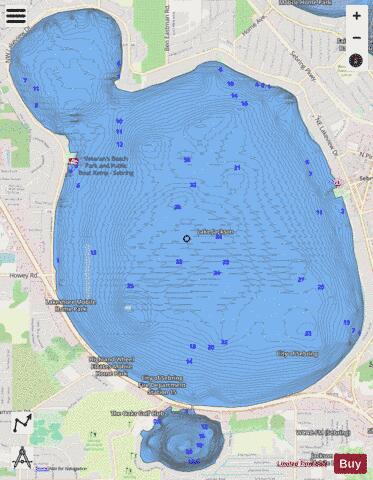Jackson depth contour Map - i-Boating App - Streets
