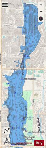 Seminole depth contour Map - i-Boating App - Streets