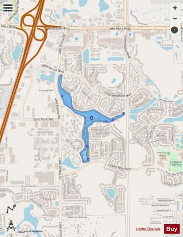 Lake Doom depth contour Map - i-Boating App - Streets