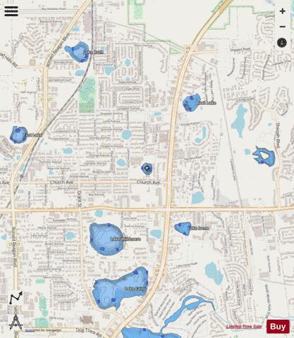 Lake Gem depth contour Map - i-Boating App - Streets
