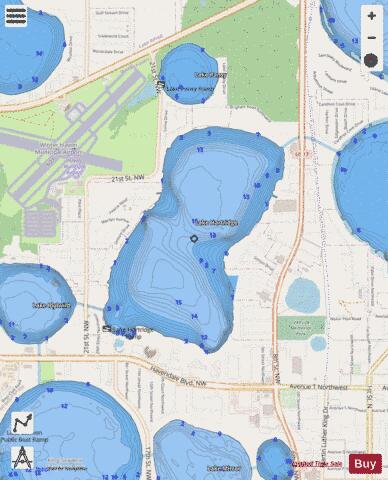 Lake Hartridge depth contour Map - i-Boating App - Streets