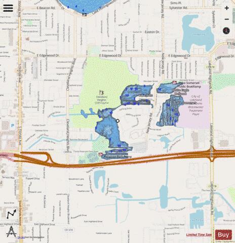 Lake John depth contour Map - i-Boating App - Streets