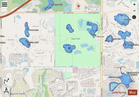 Lake Oakley depth contour Map - i-Boating App - Streets