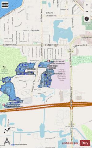 Lake Somerset depth contour Map - i-Boating App - Streets