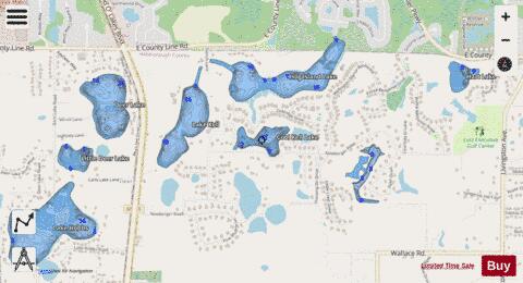 Cool Kell Lake depth contour Map - i-Boating App - Streets