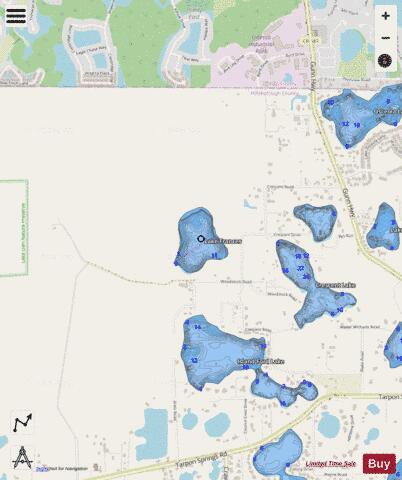 Frances, Lake depth contour Map - i-Boating App - Streets