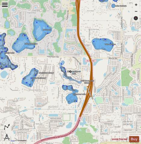Little Halfmoon Lake depth contour Map - i-Boating App - Streets