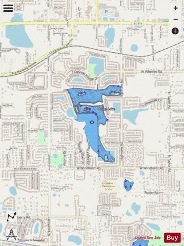 Mango Lake depth contour Map - i-Boating App - Streets