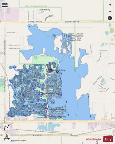 Saddle Creek Pit East depth contour Map - i-Boating App - Streets