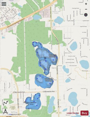 North Lake Talmadge depth contour Map - i-Boating App - Streets