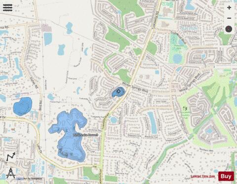 Oak Forest Dr Lake depth contour Map - i-Boating App - Streets