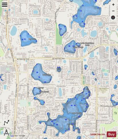 Paddock Lake depth contour Map - i-Boating App - Streets