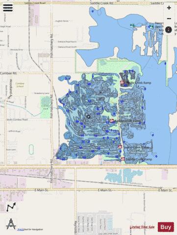 Saddle Creek Park Lake depth contour Map - i-Boating App - Streets