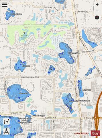 Sloan Lake depth contour Map - i-Boating App - Streets