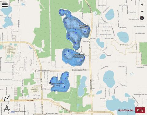 South Lake Talmadge depth contour Map - i-Boating App - Streets