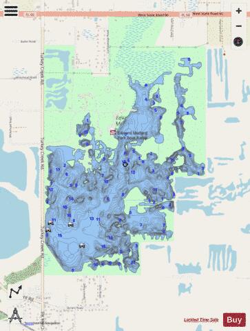 Turkey Creek/Medard Park depth contour Map - i-Boating App - Streets