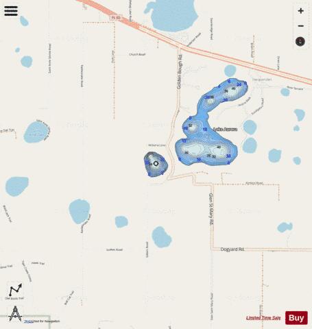 Wisteria Ln Lake depth contour Map - i-Boating App - Streets